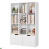 9-Cube Storage Bookshelf with 2 Drawers ¨C Freestanding Shelf White Woodgrain, Open Shelves - 3 of 4