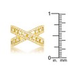 Slickblue 0.37ct CZ Goldtone Criss-Cross Cocktail Ring, Fashionable Design with Clear Stones for Women, Size 5-10 - 3 of 4