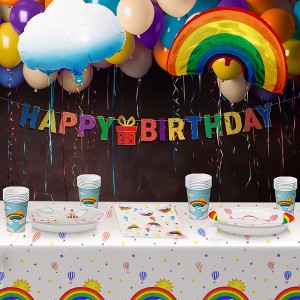 KatchOn, Rainbow Birthday Party Decorations - Huge Pack of 105, Serve 25 |Unicorn Birthday Decorations | Cloud Foil Balloons - 1 of 4