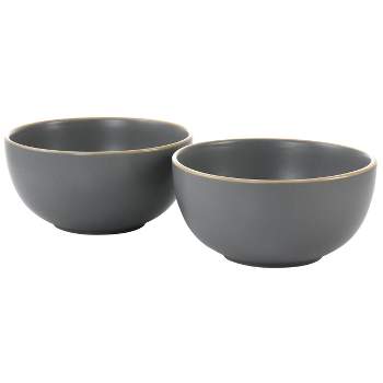Gibson Home Rockaway 2 Piece Cereal Bowl Set in Gray