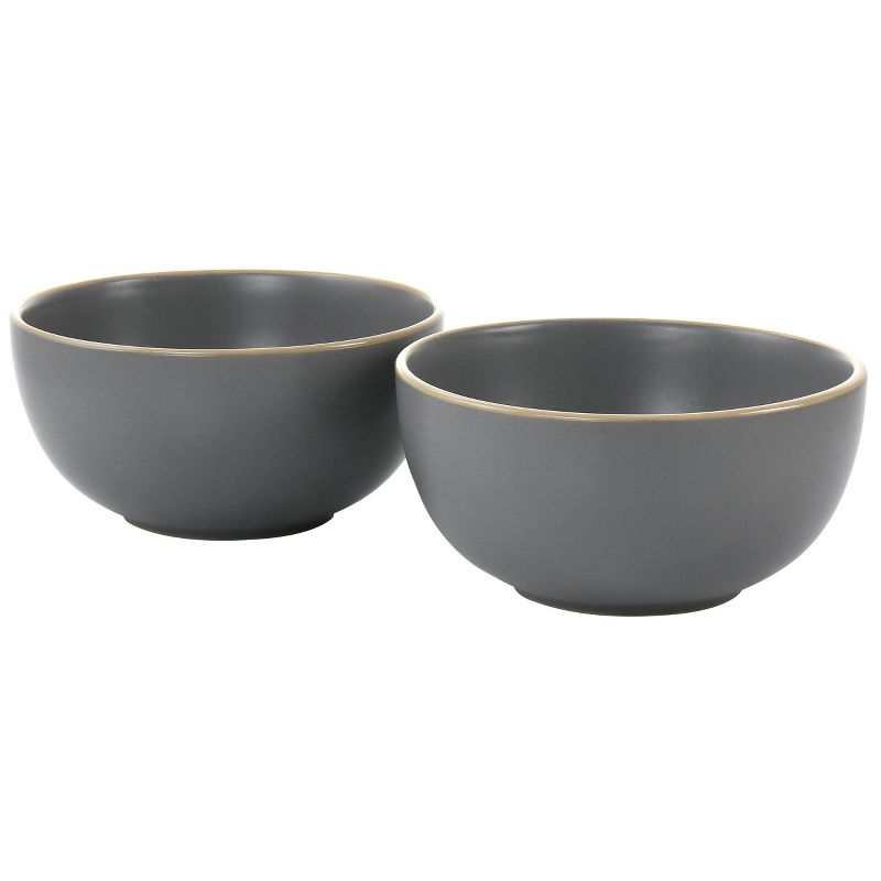 Gibson Home Rockaway 2 Piece Cereal Bowl Set in Gray, 1 of 9