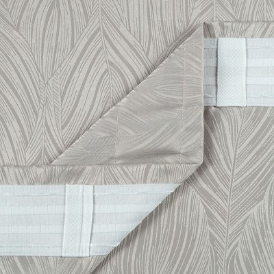 Chanasya 2pk Embossed Textured Sheer Window Curtain Panels - Set of 2 - 52 x 63 Inches Long - Leaf, Beige