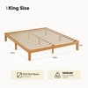 AZL1 Life Concept Beds Minimalist Kingl Size Wood Platform Bed, Natural Pine Frame with Sturdy Slat Support for Bedroom, Beige, 79.5"*75.5"*12" - 3 of 4