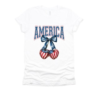 Simply Sage Market America Flag Cherries Coquette Short Sleeve Tee - 1 of 4