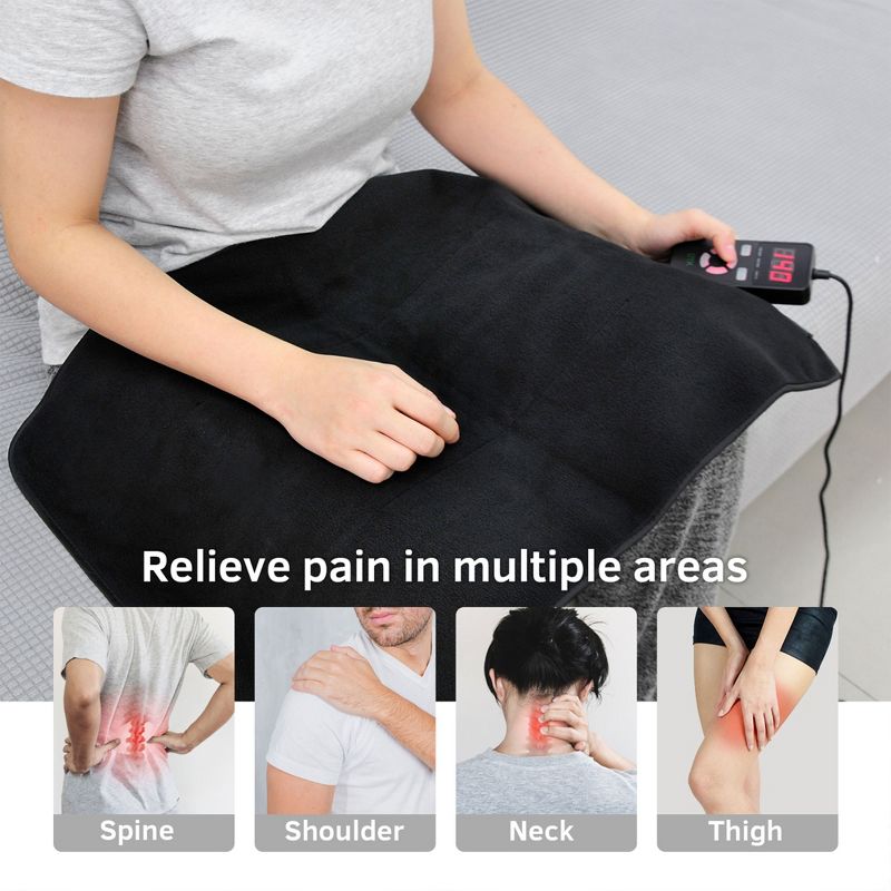 UTK Ultra Soft Far Infrared Heating Pad for Back, Abdomen, and Leg Pain Relief with Smart Remote Controller, Carry Bag, and Adapter, 3 of 7
