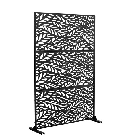 Neutypechic Metal Outdoor Privacy Screen Freestanding Patio Decorative ...