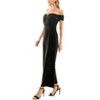 EG PRO Women Off Shoulder Ruched Front Zipper Back Solid Scuba Jumpsuit - 3 of 3