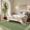 Washable Area Rug for Living Room, Green Geometric Bordered Bedroom Rugs, Ultra Thin Soft Non Slip Large Under Table Carpet - 4 of 4