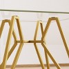 GlasFlength Dining Tables Modern Square Glass Top Table with Metal Base Simple Elegant Design for Small Spaces, Gold, 35.4"*35.4"*30.3" - 3 of 4