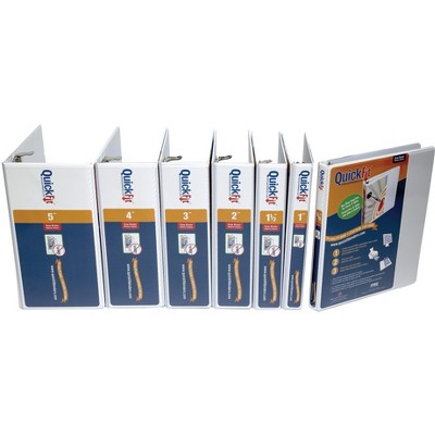 Stride QuickFit Polypropylene Non-Locking Round Ring View Binder, 3 in, 8-1/2 x 11 in, Black