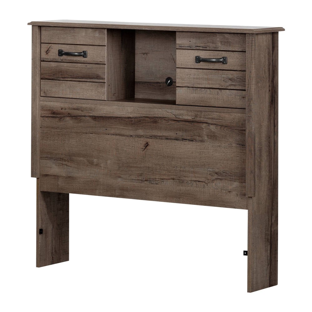Photos - Bed Frame Twin Ulysses Kids' Bookcase Headboard with Doors Fall Oak - South Shore