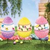 Collections Etc Floral Easter Egg Garden Stakes - Set of 3 Multi - 2 of 2