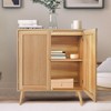 2 Rattan Deco Door Buffet Cabinet with Storage, Sideboard Cabinet Kitchen Storage Cabinet with Adjustable Shelves and Wood Feet, Buffet Cabinet - 4 of 4