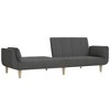 vidaXL 2-Seater Sofa Bed with Two Pillows Dark Gray Fabric - 4 of 4