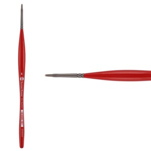 Borciani e Bonazzi Unico Silver Synthetic Series 811 Paint Brush, Flat 1- Medium Handle Paintbrush Handcrafted in Italy, Cruelty-Free, Acrylic, Oil, - 1 of 4