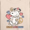 Women's - Peanuts - Peace Love Dogs Lightweight French Terry Wide Neck Long Sleeve Shirt - 2 of 4