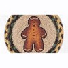 Earth Rugs Gingerbread Man Round Coaster 7"x7" Rustic Holiday Drink Mat - 2 of 3