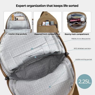 Travelon Anti-Theft Runways Small Sling - Brown — фото 4