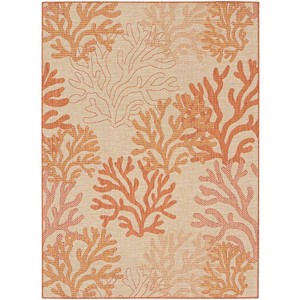 Nourison Garden Oasis Nautical Coral Beach Outdoor Rug - 1 of 4