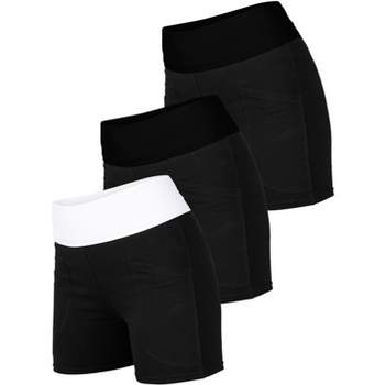 Blis 3 Pack Shorts for Women Foldover Biker Shorts For Women High Waisted  Workout Yoga Shorts Booty Shorts For Women Black / Black 1X