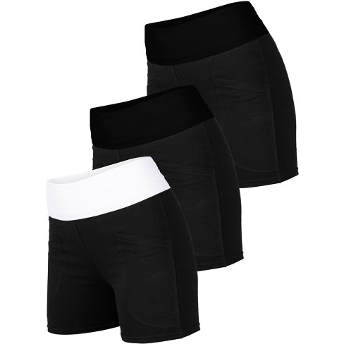 Blis 3 Pack Shorts For Women Foldover Biker Shorts For Women High Waisted  Workout Yoga Shorts Booty Shorts For Women Black / White 3x : Target