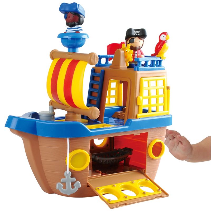 Kidoozie Rockin' Pirate Ship Playset, Interactive Push-Along Pirate Ship Toy with 3 Figures, Ages 18 months and up, 2 of 8
