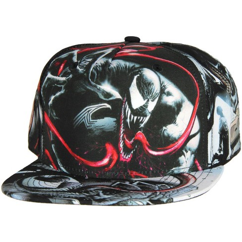 Marvel Comics Venom Sublimated All Over Print Snapback Hat Cap New
