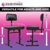 Liquid Stands Piano Bench Adjustable Stool Music Keyboard Bench with Backrest Seat for Piano Keyboard Stand for Musicians with Black Padded Cushion - 2 of 4
