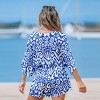 Women's Blue Abstract V-Neck Wide Leg Romper - Cupshe - image 4 of 4