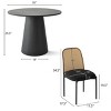 Dwen+Milan 3pcs Round Table Set with 2 Chair, 35" Round Table with 2 Bouclé Fabric Rattan Chair for Living room, Dining Room - Maison Boucle - 2 of 4