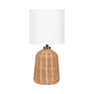 Kate and Laurel Wylla Modern Rattan Bedside Table Lamp - 1 of 4