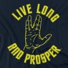 Star Trek Live Long Hand Adult T-Shirt Navy - 2 of 4