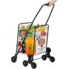 Grocery Cart on Wheels for Stairs, Foldable Utility，with Rolling Swivel Wheels,with Wide Cushion Handle Bar,20.4*17.3*36.2inch,70lbs Load Capacity - 3 of 4