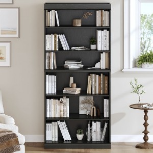 6-Story Doorless Wood Grain Decorative Storage Cabinet Bookshelf - 1 of 4