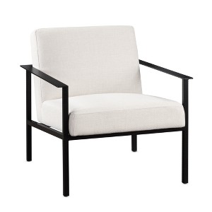 Seat Height Polyester Fabric Metal Frame Accent Chair with Comfortable Seat, Scratch-Resistant Frame, and Sleek Architectural Design - 1 of 4