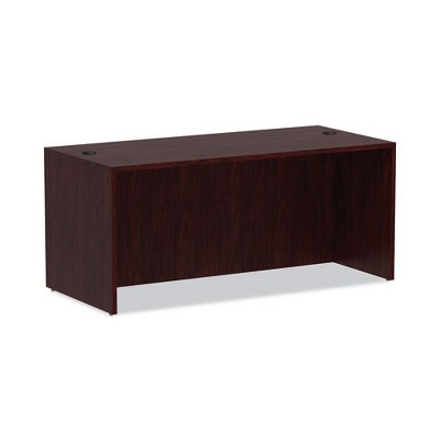Mahogany 65" Desk Shell with Filing Cabinet