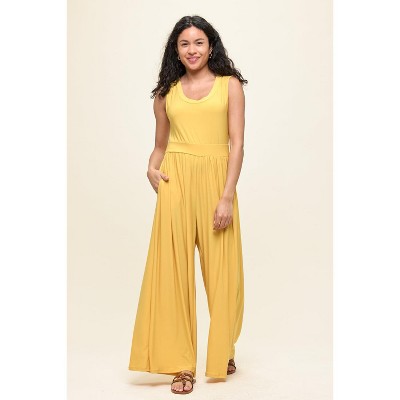WEST K Women's Janina Sleeveless Knit Jumpsuit -  Large - Mustard