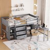NicBex Twin Size Low Loft Bed with Pull-Out Desk,Drawers,Cabinet and Shelves for Kids Teens Adults,Gray/White - 2 of 4