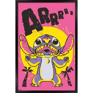Trends International Disney Lilo and Stitch: Midnight Squiggles - Stitch Arrr Framed Wall Poster Prints - 1 of 4