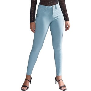 YMI Women's Hyper Stretch Mid-Rise 5 Pocket Slim Fit Skinny Jeans - 1 of 4