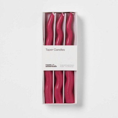 6pk Taper Candle Set Wavy Magenta - Room Essentials™
