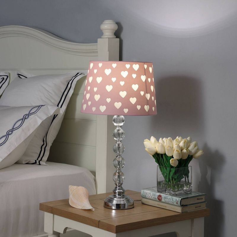 22&#34; Novelty Kids&#39; Metal Table Lamp with Heart Shade Pink - Ore International, 4 of 5