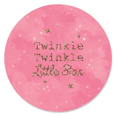 Big Dot Of Happiness Pink Twinkle Twinkle Little Star - Baby Shower Or  Birthday Party Circle Sticker Labels - 24 Count : Target