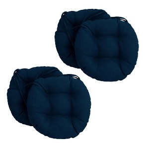 Blazing Needles, 16-inch Spun Polyester Solid Outdoor Round Tufted Chair Cushions (Set of 4) - 1 of 1