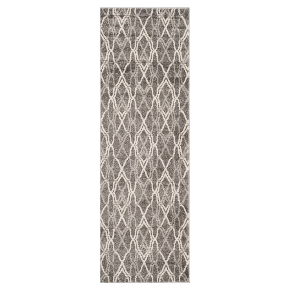 2'3inx11' Runner Toulouse Indoor/Outdoor Gray/Light Gray - Safavieh