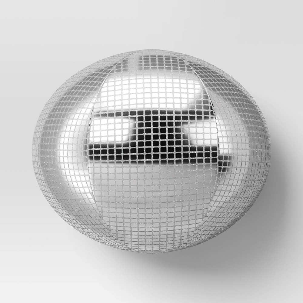 Disco Ball Throw Pillow Metallic Silver - Room Essentials: Novelty Shape, Knit Polyester, Indoor Use, 10"x10"(8 TOTAL/BID IS PER ONE)