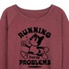 Women's - Instant Message - Running From My Problems Lightweight French Terry Wide Neck Long Sleeve Graphic Shirt - 2 of 4
