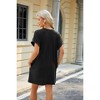 BLUEMING Womens T Shirt Dresses Crew Neck Mini Dresses Casual Short Sleeve Loose Flowy Dress with Pockets - 2 of 4