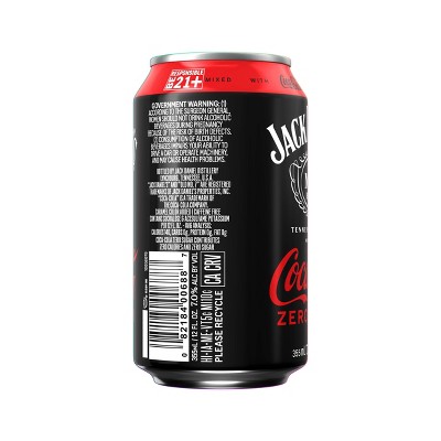 Jack Daniel's Whiskey & Coca-Cola Zero Cocktail - 4pk/12 fl oz Cans
