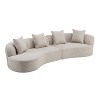 Christopher Knight Home Hailey 126“ Modern Boucle Upholstered 5 Seater Curved Sectional Sofa with Pillows - 2 of 4